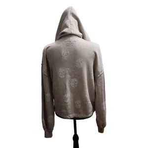 Vintage Havana‎ Hoodie Womens Size Small Beige VH9105 Skull Pattern Streetwear Cozy thumbnail 5