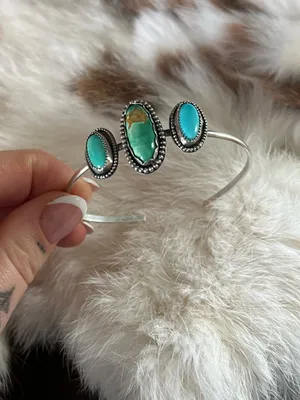 Turquoise cuff bracelet Blue thumbnail 4