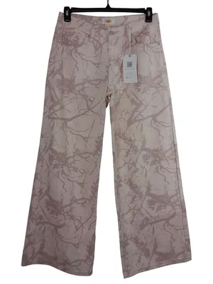 Cali 1850‎ Pink Tree Branch Camo High Rise Wide Leg Jeans Y2K Streetwear 11 30 thumbnail 1