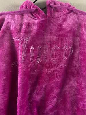 Juicy Couture Velour Tracksuit Set Pink Hoodie & Pants XL Women thumbnail 2