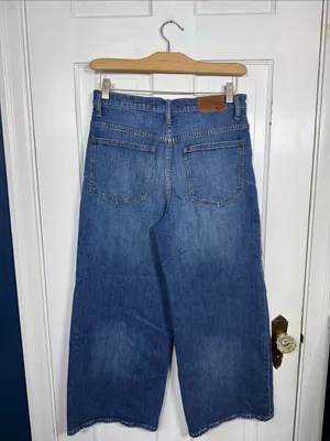 Madewell Wide-Leg High-Waist Crop Jeans in Finney Wash W2550 Sz 28 thumbnail 8