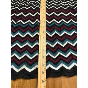 White House Black Market Sweater Womens Medium Multicolor Chevron Scoop Neck thumbnail 6
