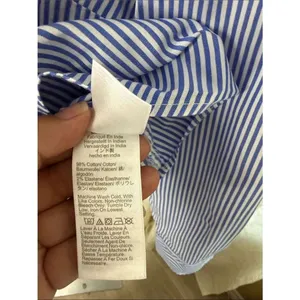 J. Crew Blue and White Striped Women’s Button-Down Shirt thumbnail 4