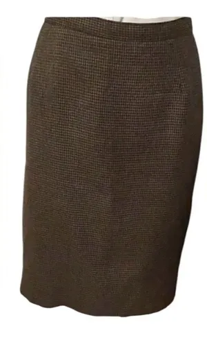 Briggs New York stylish black and grey houndstooth fully lined skirt EUC thumbnail 1