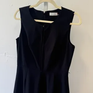 Calvin Klein Womens Black Sleeveless Keyhole Fit and Flare A-Line Dress Size 8 thumbnail 3
