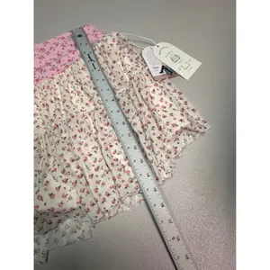 Blogilates Ballerina Skort Floral Tiered Mesh Skirt with Pockets Pink Cream M thumbnail 6
