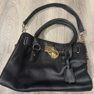 Michael Kors Black Satchel with Gold Accents thumbnail 1
