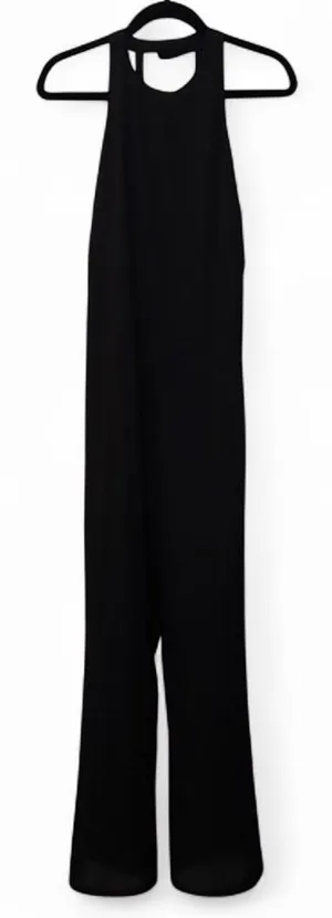 NWT LA Hearts by PACSUN VTG 2010s Black A-Line Open-Back Halter Jumpsuit — LARGE thumbnail 1