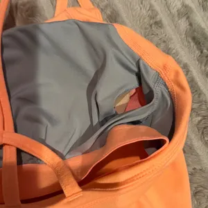 Zella Womens Strappy Racerback Yoga Tank Top Orange Built In Bra Small thumbnail 6