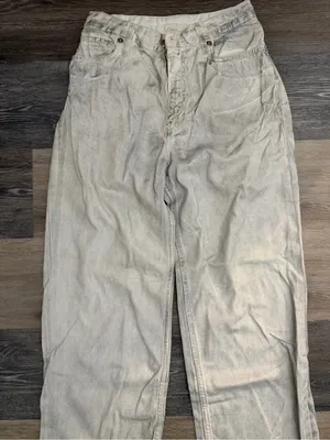 Zara TRF Metallic Silver Painted High Rise Wide Leg Women’s Jeans thumbnail 7