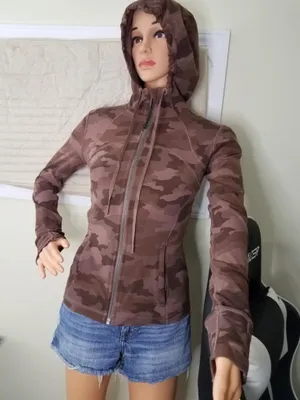 Lululemon Hooded Define Jacket Nulu Size 6 Camo Roasted Brown Hoodie thumbnail 1