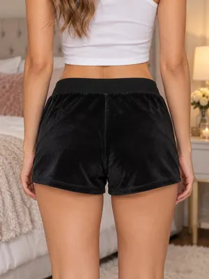 Juicy Couture 3-Pack Velour Lounge Shorts Black Pink Logo Size S NWT thumbnail 3