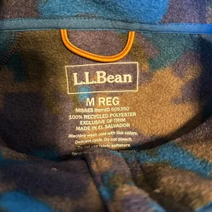 L.L. Bean blue mountain classic camo fleece quarter zip sweater size medium reg thumbnail 6