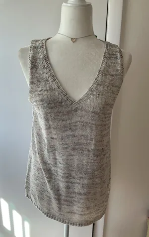 J Jill Marled Knit V Neck Sweater Tank Top- Petite Sm thumbnail 1