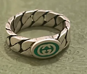 Gucci Sterling Silver Interlocking Curb Chain Ring thumbnail 6