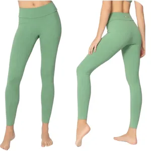 SCULPTING TEXTURELESS SAGE GREEN LEGGING PANTS thumbnail 3