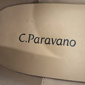 C. Paravano Black Loafers Moccasins w/ Gold Buckle Womens Size 38 US 7.5 Preppy thumbnail 6