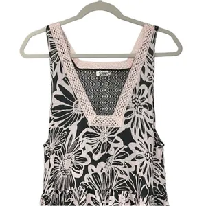 Free People Black/Blush Pink Floral Print Dress(Size Small) thumbnail 6