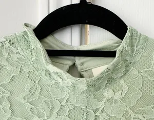 Maeve Mock-Neck Ruffle Sleeve Lace Mini Dress, Size XS thumbnail 7