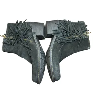 B.o.c Booties Womens Size 7 Black Suede Fringe Ankle Zip Block‎ Heel Casual thumbnail 6