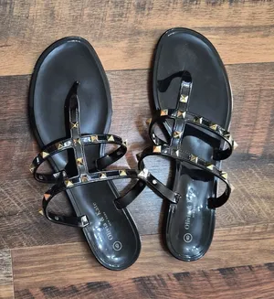 Black Studded Strappy Sandals Womens 8 Y2K Grunge Shoes8 thumbnail 1