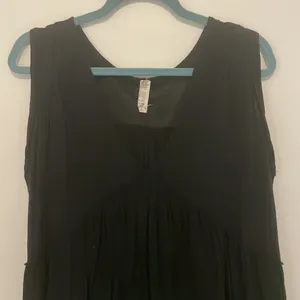 By Together Black Flowy Free People style V-Neck Top thumbnail 2