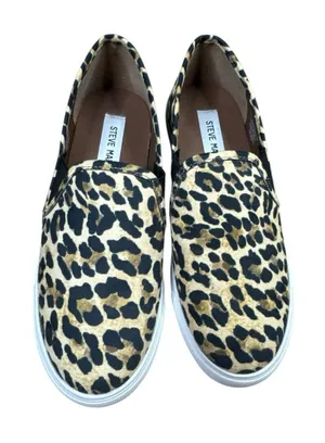 Steve Madden Safary Leopard Print Slip On Sneakers Animal Print Shoes Size 6.5 thumbnail 1