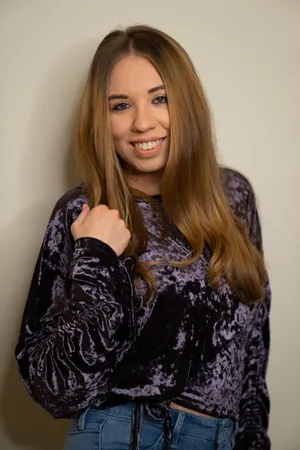 Mustard Seed Purple Crushed Velvet Long Sleeve Top thumbnail 1