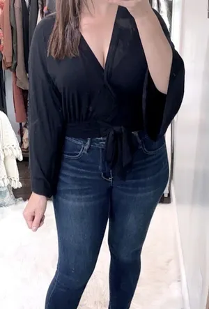 Free people black boho top size xsmall thumbnail 1