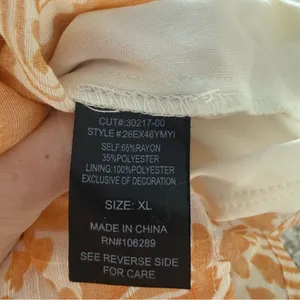 Trixxi Orange Cream Smocked Midi Dress Size XL thumbnail 6