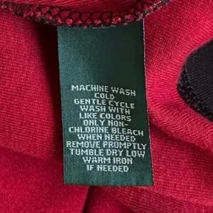 Lauren Ralph Lauren Plaid Top Red Black Shoulder Zip Elbow Patch Size L thumbnail 8