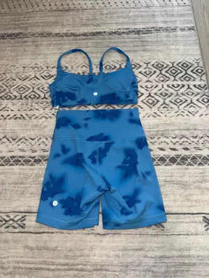 Lululemon wundertrain set hazy floral blue multi  thumbnail 5
