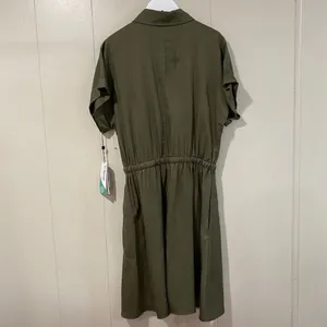 Tommy Hilfiger Olive Green Utility Shirt Dress NWT Size 2 thumbnail 2