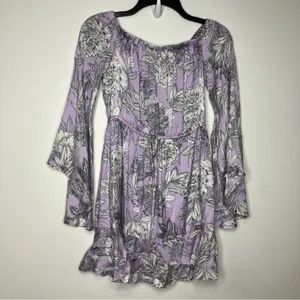 Bardot Britt Lavender‎ floral off the shoulder dress size 4/XS thumbnail 3