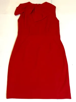 Alexia Admor Red Bow Sheath Dress Wedding Guest Holiday Cocktail Career Gala L thumbnail 6