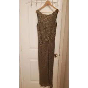Calvin Klein Women's Faux-Wrap Metallic Dress Black/Gold 14 thumbnail 3