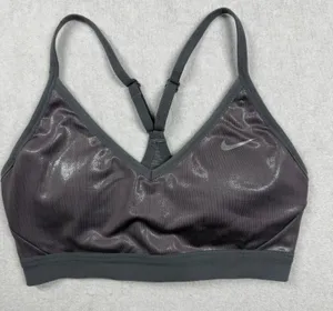 Nike Indy Party Pack Sports Bra Women’s Small Gray Silver Metallic Light Support thumbnail 1