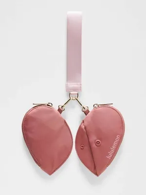Lululemon Dual Pouch Wristlet Bag Heart Shaped Spice Chai Pink Haze Gold NWT thumbnail 2