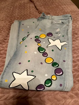 mardi gras jeans Blue Size 26 thumbnail 2