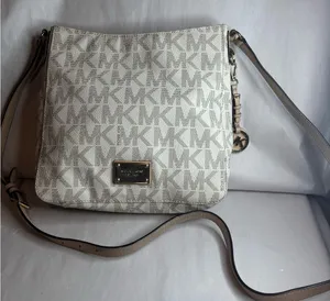 Michael Kors Monogram Crossbody Bag in Cream and Tan thumbnail 1