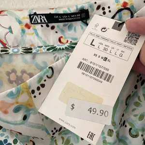 Zara Satin Floral Print Knot Twist Midi‎ Skirt Women's L Sarong Style Boho NWT thumbnail 8
