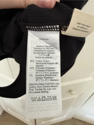 NWT Madewell Ribbed Cami Thong Bodysuit Black Simple Basic Bodysuit Medium thumbnail 9