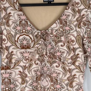 Vintage Y2K Wet Seal Paisley Milkmaid Dress Large Midi Fairycore Lettuce Flutter thumbnail 3
