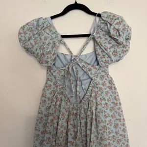 Bebop Floral Puff Sleeve Cross Back Coquette Whimsical Ditsy Floral Mini Dress M thumbnail 4