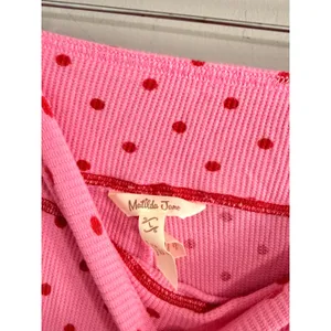 Matilda Jane Pajama Leggings‎ Womens XL Pink Red Polka Dot Thermal Waffle Knit thumbnail 4