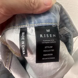 Risen High Waisted Raw Hem Denim Buttondown Skirt Size Medium EUC thumbnail 8