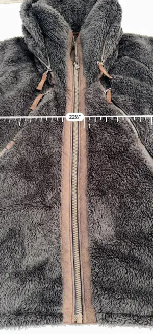 Kuhl Flight Vest Soft Fuzzy Fleece Full Zip Dark Gray Brown Women’s XL Zip Hood thumbnail 9