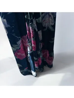 Jeffrey & Dara Vintage Velvet Black Rose Maxi Dress Women 12 thumbnail 10
