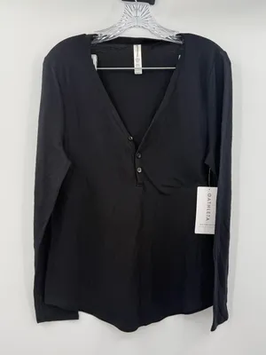 Athleta NWT Women’s Wind Down Black Sleep Top Size Large thumbnail 1