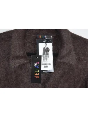 dELiA*s by Dolls Kill Popular Opinion Fuzzy Cardigan NWT Brown Eyelash Knit XXL thumbnail 3
